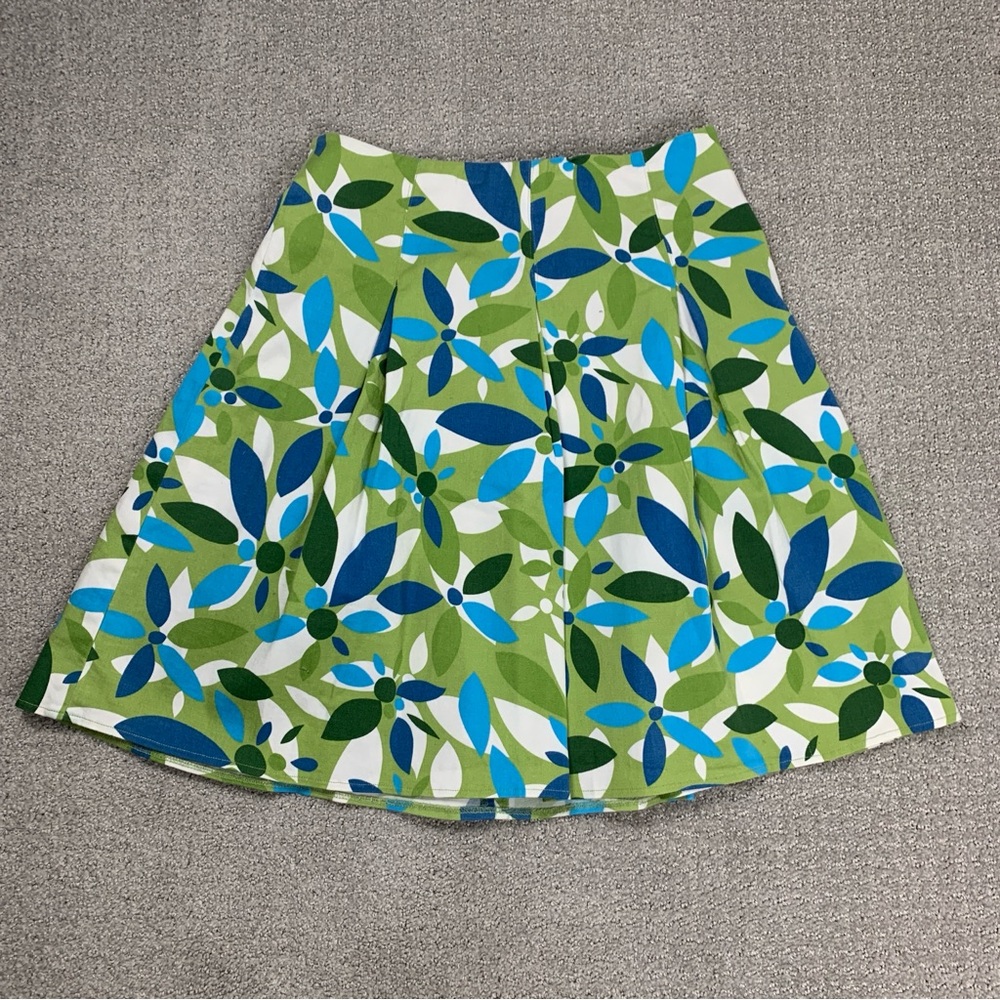 Willi Smith Green Mod 60s Hippie Style Knee Length Skirt Sz 4